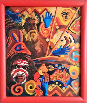 schilderij aboriginals beschikbaar voor biedingen