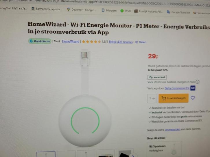 HomeWizard P1 Meter - Slimme Energiemeter, Doe-het-zelf en Verbouw, Meetapparatuur, Zo goed als nieuw, Ophalen of Verzenden