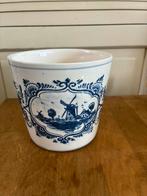 Delfts blauwe bloempot ( 1950), Tuin en Terras, Bloempotten, Gebruikt, Rond, Binnen, Ophalen of Verzenden