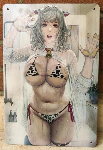 Cow Girl Sexy Pin Up hentai anime Metalen Bord Poster beschikbaar voor biedingen