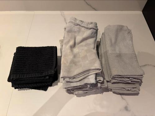 Set grijs/zwarte handdoeken, theedoeken, vaatdoeken gebruikt, Huis en Inrichting, Keuken | Textiel, Gebruikt, Theedoek of Handdoek
