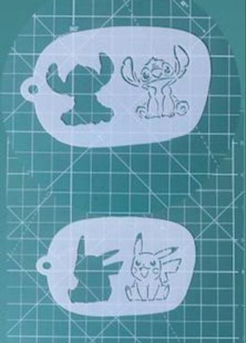 Schmink stencil sjablonen stitch labubu hello kitty beschikbaar voor biedingen