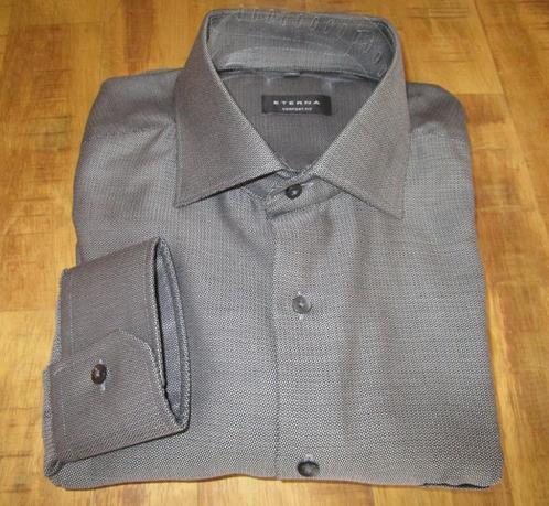 nieuw Eterna 43-XL comfort fit-antraciet zakelijk structuur, Kleding | Heren, Overhemden, Nieuw, Halswijdte 43/44 (XL), Grijs