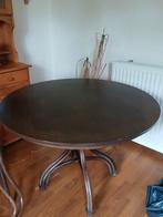 Ronde houten eettafel met 4 stoelen thonet, Ophalen of Verzenden, Vier personen, Gebruikt, Eikenhout