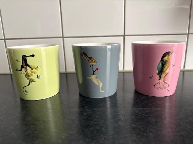 3 drinkbekers van Jheronimus Bosch, Huis en Inrichting, Keuken | Keukenbenodigdheden, Zo goed als nieuw, Ophalen of Verzenden