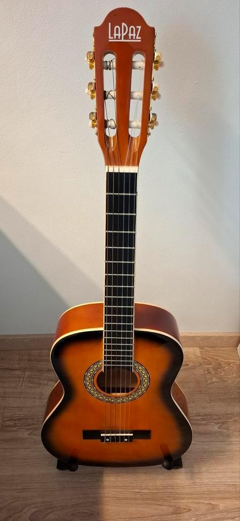 Klassieke gitaar LAPAZ 002SB-3/4 SUNBURST complete set, Muziek en Instrumenten, Snaarinstrumenten | Gitaren | Akoestisch, Zo goed als nieuw