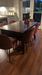 Houten eettafel, Huis en Inrichting, Tafels | Eettafels, Ophalen, Gebruikt, 100 tot 150 cm, Eikenhout