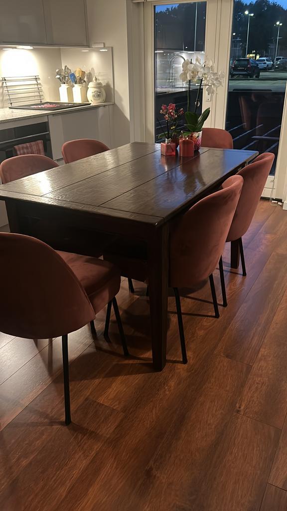 Houten eettafel, Huis en Inrichting, Tafels | Eettafels, Gebruikt, 50 tot 100 cm, 100 tot 150 cm, Vijf personen of meer, Rechthoekig