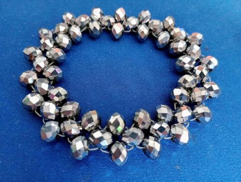 Kralen Armband zilverkleurig-Size:17/20cm, Sieraden, Tassen en Uiterlijk, Armbanden, Gebruikt, Overige materialen, Zilver, Met bedels of kralen