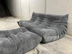 Togo 3zit en ottoman Anthracietgrijze ribfluweel, Huis en Inrichting, Ophalen of Verzenden, Zo goed als nieuw, Minder dan 150 cm