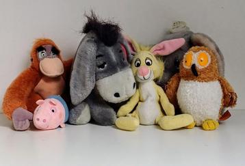 4 Disney knuffels Dombo Ior, Lowietje, Teigertje & 1vriendje beschikbaar voor biedingen