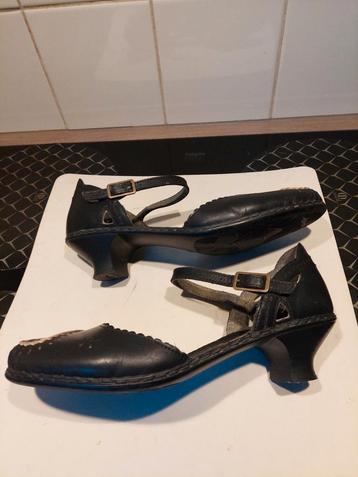 Sandalen hakh.3cm Rieker 37 zwart leder 1xGedragen Als Nieuw beschikbaar voor biedingen