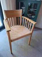 6 Eiken onbewerkte armleunstoelen, Huis en Inrichting, Stoelen, Ophalen, Gebruikt, Bruin, Vijf, Zes of meer stoelen