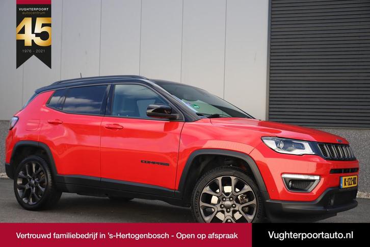 Jeep Compass 4xe 240pk/Phev-Hybrid/Pano-dak/Colorado Red/Tre, Auto's, Jeep, Te koop, Compass, 4x4, ABS, Achteruitrijcamera, Airbags
