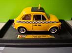 Bburago - Fiat 500 NYC Taxi [geel] 1/21, Ophalen of Verzenden, Zo goed als nieuw, Auto