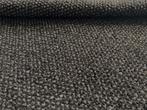 STOF VOOR DESIGN: De Ploeg Monza Melange coupon meubelstof, Wol, 120 cm of meer, Zwart, Nieuw