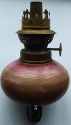 Kosmos Brenner messing/glazen olielamp, Antiek en Kunst, Antiek | Lampen, Ophalen of Verzenden