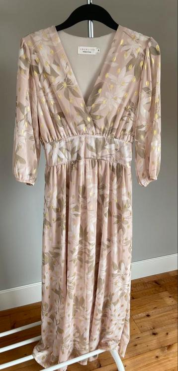 Lolaliza maxi jurk floral print zachtroze/goud maat 38 beschikbaar voor biedingen