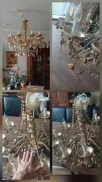 Gouden Kroonluchter - 10 Lampen, Ophalen, Gebruikt, Glas, Chique