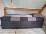 Ikea Brimnes bedbank, Ophalen, Gebruikt, Zwart, Tweepersoons