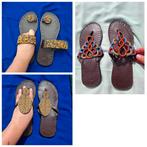 Kleurrijke Afrikaanse slippers, echt leer., Kleding | Dames, Ophalen of Verzenden