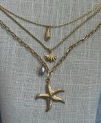 Gouden Kettingen Set - Zeester, Schelp & Parel, Verzenden, Nieuw, Goud, Overige materialen