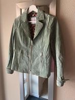 Suède biker jacket # Rino & Pelle # Maat 38 # groen, Maat 38/40 (M), Ophalen of Verzenden, Zo goed als nieuw, Groen