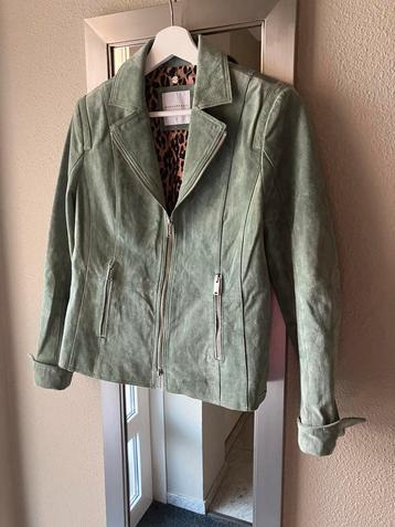 Suède biker jacket # Rino & Pelle # Maat 38 # groen beschikbaar voor biedingen