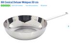 BK Conical Deluxe RVS Wokpan 30 cm | bakt niet aan Vaatwass., Gebruikt, Ophalen of Verzenden, Rvs, Keramische plaat
