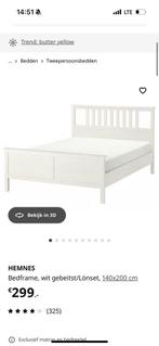 Ikea hemnes, Huis en Inrichting, Slaapkamer | Bedden, Ophalen, Gebruikt, Wit, Tweepersoons