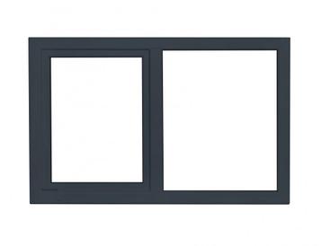 Kunststof vast-draaikiep kozijn b150 x h110 RAL 7016 / 9016 beschikbaar voor biedingen