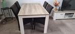 Te koop bankstel en eethoek, Huis en Inrichting, Tafels | Eettafels, Ophalen, Gebruikt, 100 tot 150 cm, 50 tot 100 cm