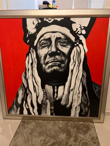 Uniek Kunstwerk – “Indiaan” door Serge Deblaere (origineel ) beschikbaar voor biedingen