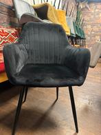 4 ZWARTE VELVET KUIPSTOELEN, Huis en Inrichting, Stoelen, Ophalen, Zo goed als nieuw, Zwart, Vijf, Zes of meer stoelen