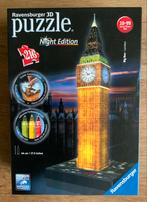 ZGAN!!! Ravensburger 3D Puzzel Big Ben Night Edition - 216st, Hobby en Vrije tijd, Denksport en Puzzels, Ophalen of Verzenden