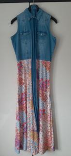 Maxi jeans jurk K-Design maat L, Ophalen of Verzenden, Zo goed als nieuw, Blauw, Onder de knie