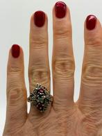 A703 Prachtige zilveren saffier ring maat 18,5, 18 tot 19, Ophalen of Verzenden, X, Met edelsteen