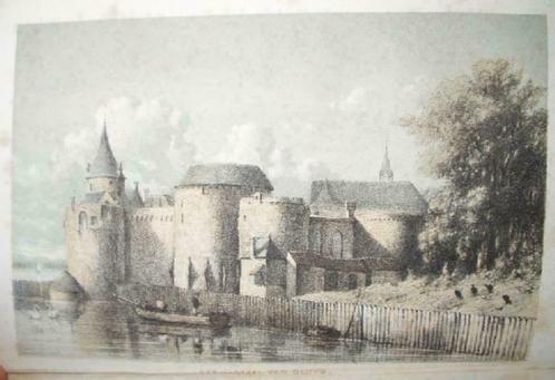 38 / Sluis  Het Kasteel Litho 1854, Antiek en Kunst, Kunst | Litho's en Zeefdrukken