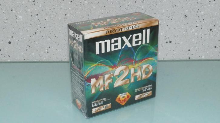Maxell MF2-HD 10x 3½" diskettes formatted DOS Nieuw Gesealed, Computers en Software, Beschrijfbare discs, Nieuw, Overige typen