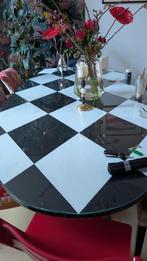 Massief hout met een op maat gemaakte glazen toplaag, Antiek en Kunst, Ophalen of Verzenden