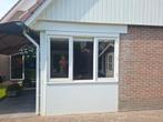 Hardhouten kozijn met 2 ramen (enkel glas gelaagd), Doe-het-zelf en Verbouw, Ophalen, Kunststof, Gebruikt, Raamkozijn