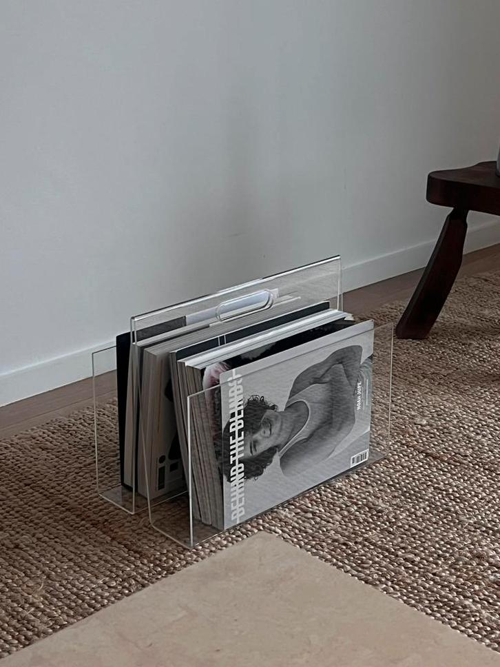 Vintage design plexi lectuurbak, Huis en Inrichting, Woonaccessoires | Krantenbakken en Lectuurbakken, Zo goed als nieuw, Ophalen