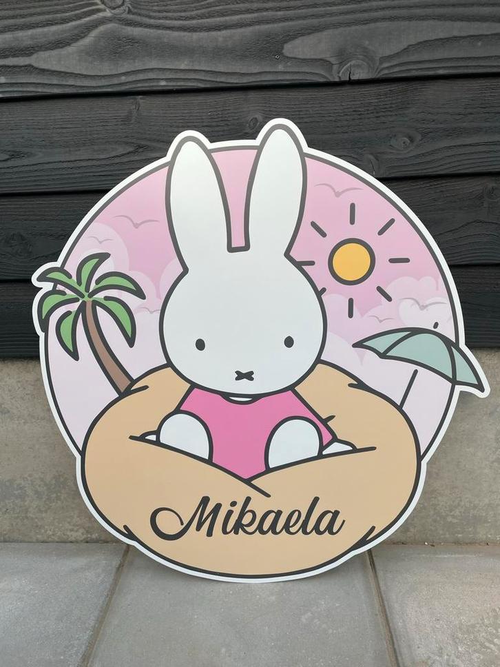 Geboortebord Nijntje - te personaliseren met naam, Kinderen en Baby's, Kraamcadeaus en Geboorteborden, Nieuw, Geboortebord, Ophalen of Verzenden