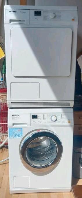 Miele wasmachine en condensdroger T classic, Witgoed en Apparatuur, Wasmachines, Gebruikt, 6 tot 8 kg, Minder dan 85 cm, 1200 tot 1600 toeren