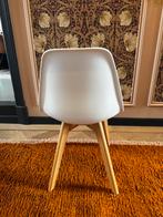 6 Witte Eetkamerstoelen met Houten Poten, Huis en Inrichting, Stoelen, Ophalen, Wit, Zo goed als nieuw, Modern, scandinavisch