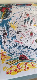 Vintage America Vacationland tafelkleed, USA map., Verzamelen, Retro, Ophalen of Verzenden