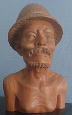 prachtige buste / houtsnijwerk uit Indonesië, Ophalen of Verzenden, Zo goed als nieuw