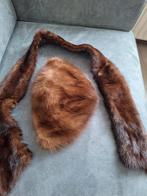 Vintage Bont Set - Hoed en Sjaal, Hoed, Onbekend, Gedragen, One size fits all