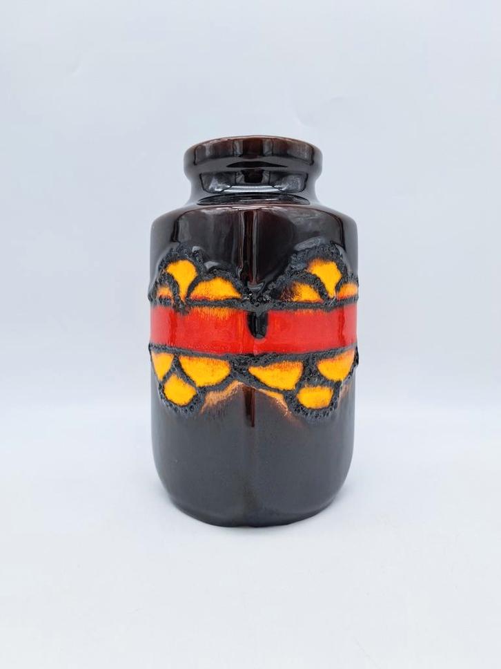 Prachtige Retro West Germany vaas Scheurich 216-20 Fat Lava, Antiek en Kunst, Antiek | Vazen, Ophalen of Verzenden