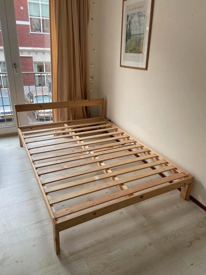 Bed ikea neiden, Huis en Inrichting, Slaapkamer | Bedden, Zo goed als nieuw, Tweepersoons, Hout, Wit, Ophalen
